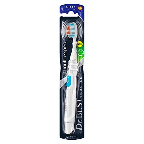Dr.BEST Cepillo de dientes Vibration multiexpert, medio (1 unidad) para una limpieza profunda de 3 zonas con la fuerza de 20.000 vibraciones por minuto