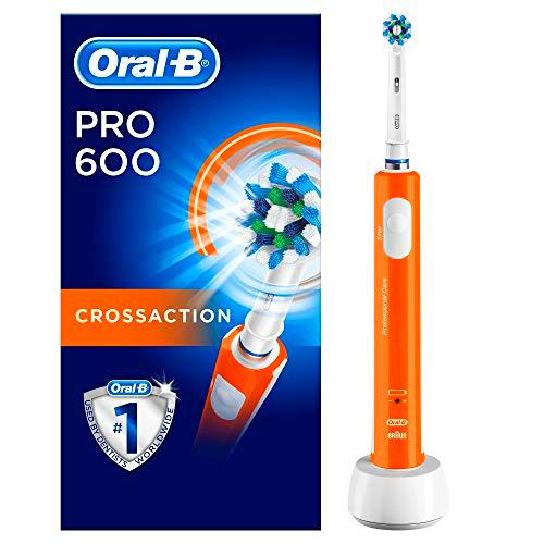 Oral-B PRO 600 CrossAction, Cepillo de dientes eléctrico recargable con tecnología Braun