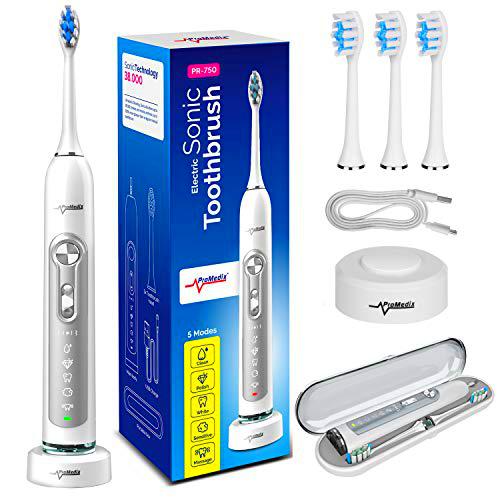 Promedix Maclean PR-750 - Cepillo de dientes eléctrico (con estuche de viaje