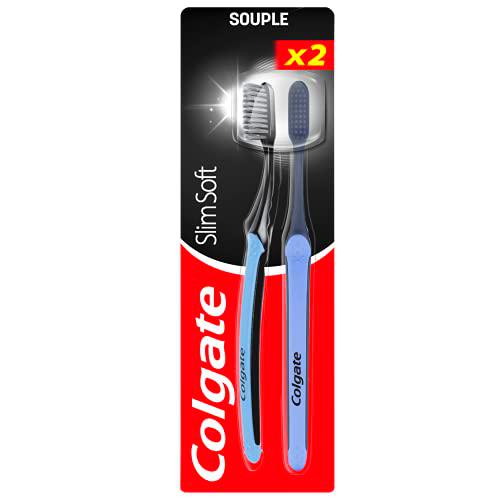 COLGATE Colgate Slim Soft Active - Cepillo de dientes de carbón activo (2 unidades)