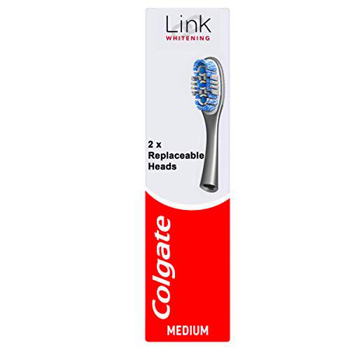Colgate Link Whitening - Cepillo de dientes de repuesto mediano con 2 cabezales