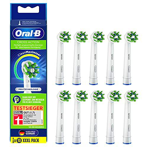 Oral-B CrossAction - Juego de 10 cepillos de dientes con cerdas CleanMaximiser