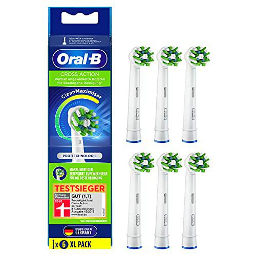 Oral-B CrossAction - Juego de 6 cabezales de cepillo de dientes para limpieza superior