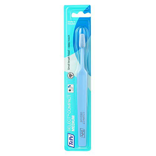 TePe Select - Compact / Cepillo de dientes de textura mediana / color rosa oscuro / disponible en distintas texturas