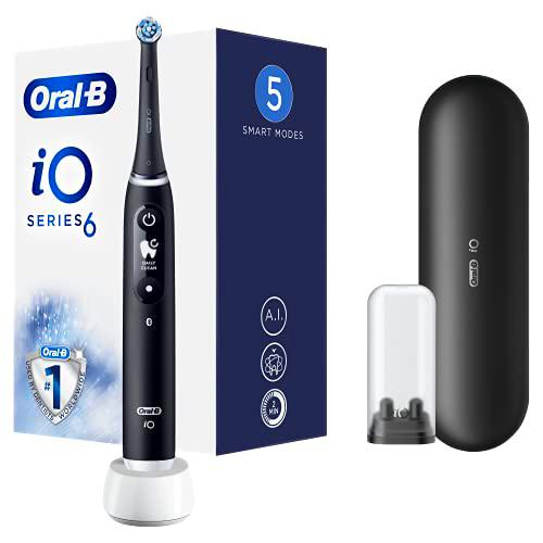 Oral-B iO - 6 cepillos de dientes eléctricos - Juego de 2 cepillos de dientes negros y rosa arena