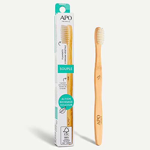 APO - Cepillo de dientes de bambú flexible para adulto