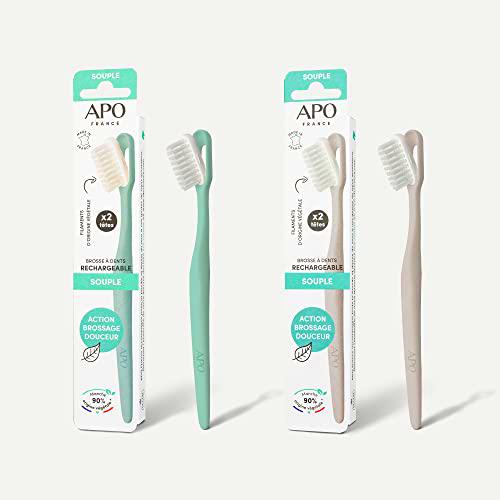 APO - Cepillo dental recargable para adultos (1 mango + 2 cabezas)