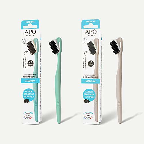 APO - Cepillo dental recargable para adulto (1 mango + 2 cabezas)