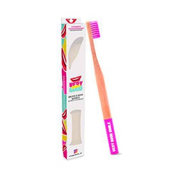 Cepillo de dientes de bambú 100% biodegradable, rosa fucsia