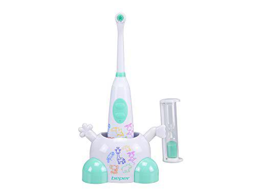 BEPER 40.918 Cepillo de dientes eléctrico con reloj de arena de 3 minutos para mantener el tiempo de limpieza a los niños
