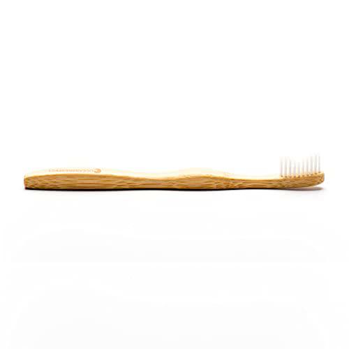 Cepillo de dientes de bambú para niños, flexible