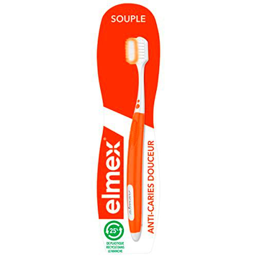 ELMEX - Cepillo de dientes Anti-Caries Douceur - Mango con 25% de plástico reciclado
