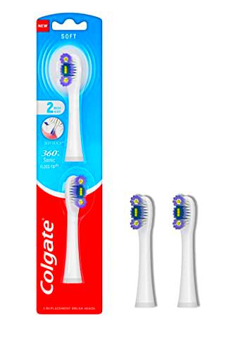 COLGATE - Recarga cabezal de cepillo de dientes con pilas Colgate 360º Medium