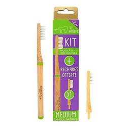 Kit de cepillo de dientes de cabeza recargable + 1 cabezal recargable Feel Natural