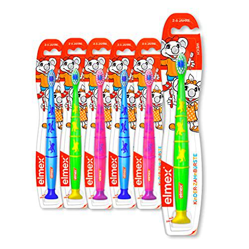 elmex Cepillo de dientes para niños de 2 a 6 años, 6 unidades