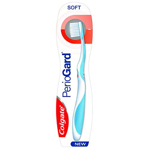 COLGATE PerioGard - Cepillo de dientes suave con protección de encías | Cepillo de dientes de cerdas suaves para adultos | Diseñado para encías sensibles e irritadas | Elimina suavemente la placa |