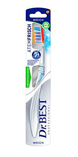 Dr.BEST Cepillo de dientes suave (1 unidad), elimina las bacterias causantes del mal aliento