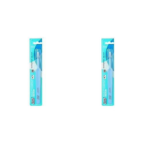 TePe Select - Compact/Cepillo de dientes de textura mediana/color rosa oscuro/disponible en distintas texturas (Paquete de 2)