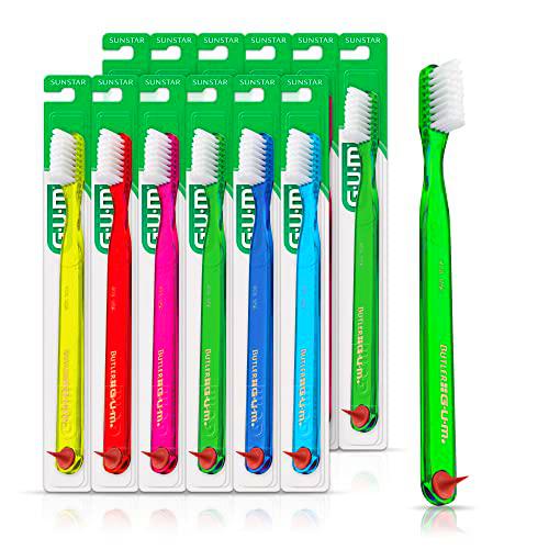 GUM 409 Cepillo de dientes clásico con punta de goma