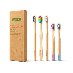 Family pack of bamboo brushes 4 + 1