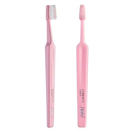 TePe Select - Compact Cepillo de dientes suave/Cepillo manual para adultos/color rosa claro/disponible en distintas texturas