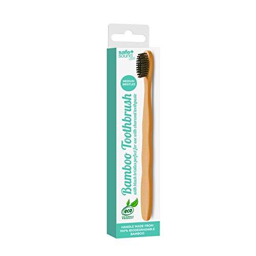 Safe + Sound - Cepillo de dientes biodegradable de bambú con carbón (21 g)