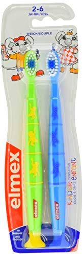 elmex - Cepillo de dientes para niños (2 a 6 años, 2 unidades)