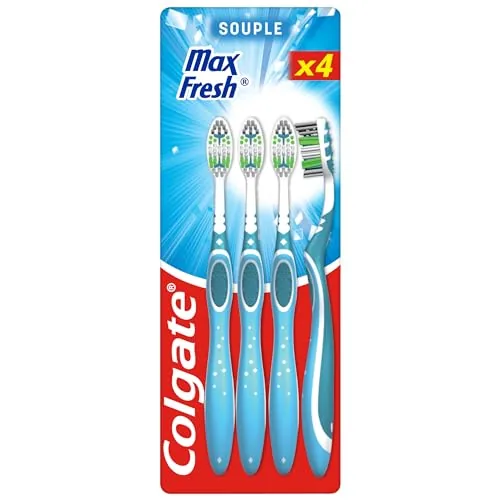 COLGATE - Cepillos de dientes Max Fresh - Suave - Aliento fresco