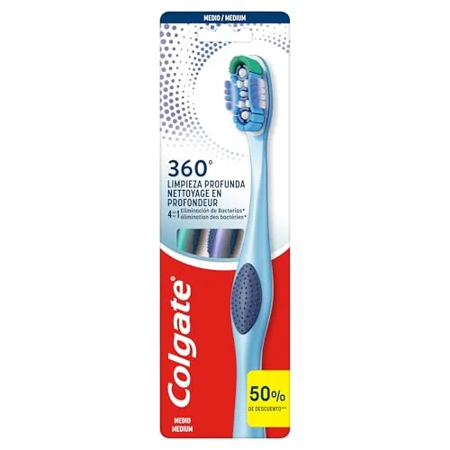 Colgate 360 Limpieza Profunda, Cepillo de Dientes Medio