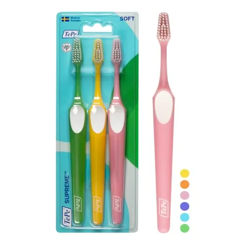 Cepillo de Dientes TePe Supreme, Suave, Colores Surtidos