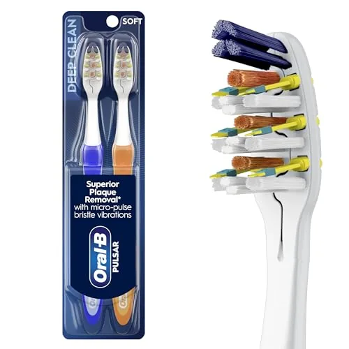 Oral-B Pulsar - Cepillo de dientes de cerdas suaves (2 unidades de Oral-B en BISS