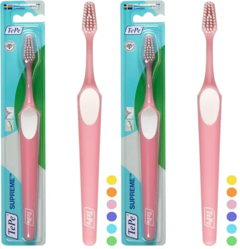 Cepillo de dientes TePe Supreme, Suave, 1 ud., limpieza eficiente con filamentos en dos niveles