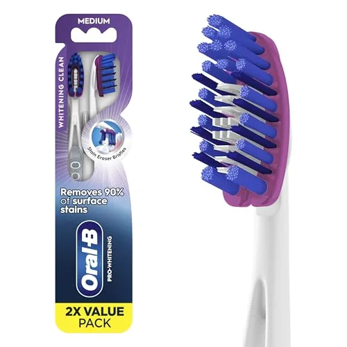 Oral-B 3D White Luxe Pro-Flex 38 - Cepillo de dientes manual mediano