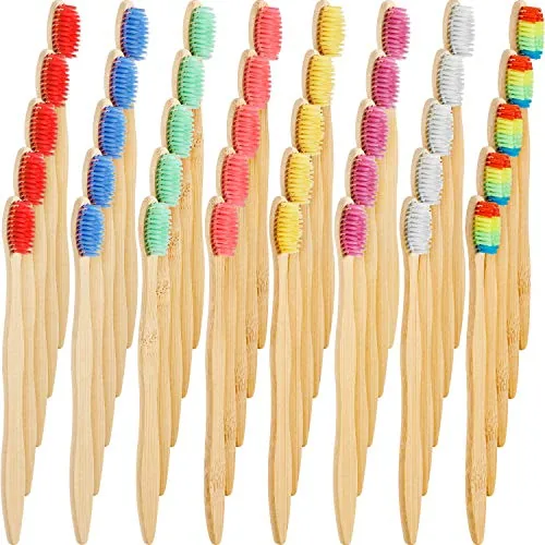 40 Piezas de Cepillos de Dientes de Bambú Cepillos