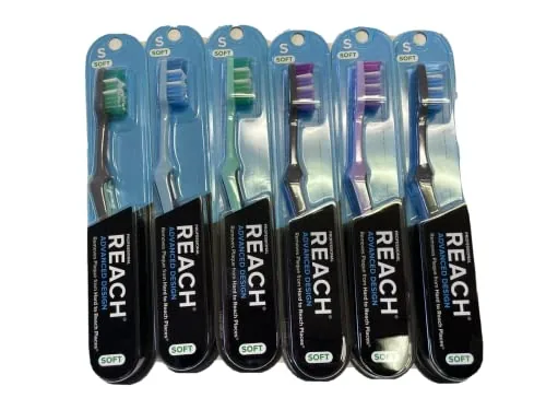 Reach Reach Advanced Design - Juego de 3 cepillos de dientes de cabeza completa de Reach en Aparatos para el cuidado personal