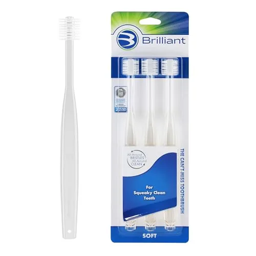 Brilliant Oral Care - Cepillo de dientes para adultos con cerdas suaves