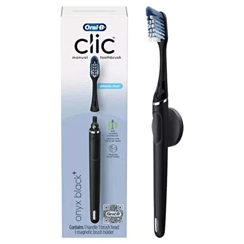 Oral-B Clic - Cepillo de dientes manual, color negro ónix
