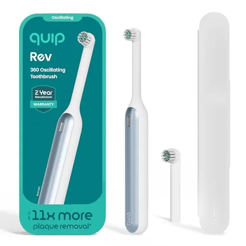 Quip Rev - Cepillo de dientes eléctrico oscilante,