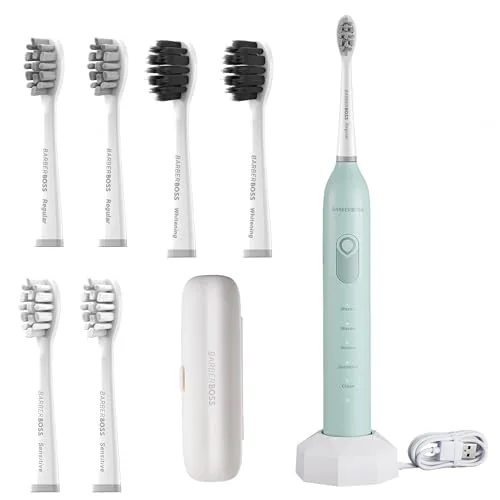 BarberBoss Cepillo de dientes eléctrico, cepillo de dientes sónico para adultos