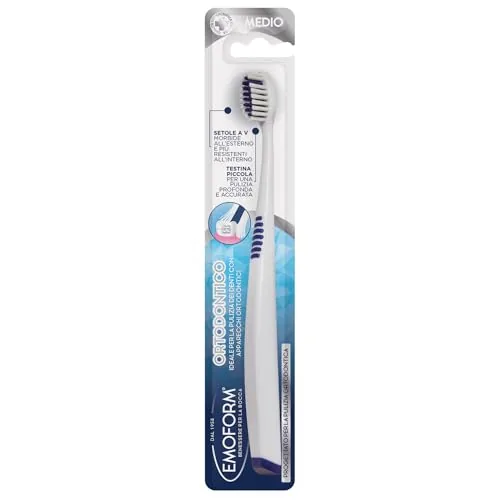 Emoform Cepillo dental ortodóntico - Limpieza avanzada de los dientes en presencia de aparatos ortodónticos de Emoform