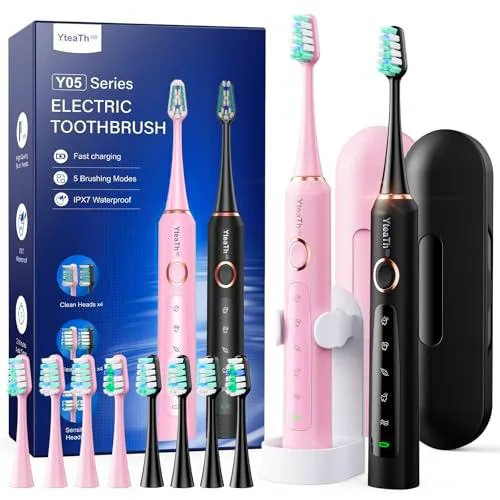 Cepillo de Dientes Eléctrico Sónico Adultos - Cepillo Electrico Sónico Paquete de 2