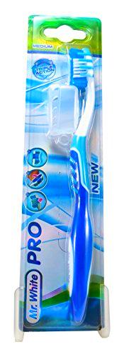 Mr White Jr Mr-Cepillo de dientes, color verde y azul, lote de 4