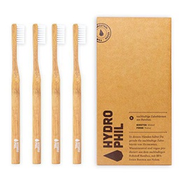 Hydro Phil SOSTENIBLE Cepillo de dientes de bambú natural 4 unidades mittelweich suave