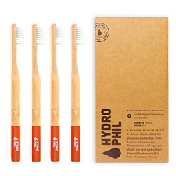 Hydro Phil SOSTENIBLE Cepillo de dientes de bambú rojo 4 unidades mittelweich Medio suave