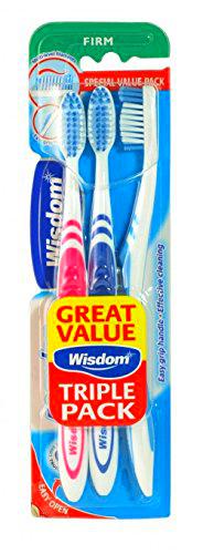 Sabiduría Regular Fresh Plus firme - Cepillo de dientes, pack de 3