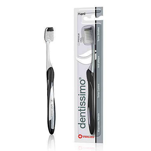 Dentissimo Premium Hard Toothbrush, Helps To Protect Tooth Enamel And Gums, Anthracite