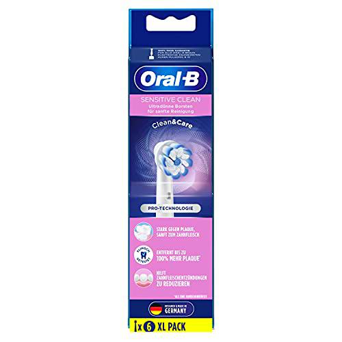 Oral-B Sensitive Clean - Juego de 6 cabezales de cepillo de dientes con cerdas ultrafinas para una limpieza suave