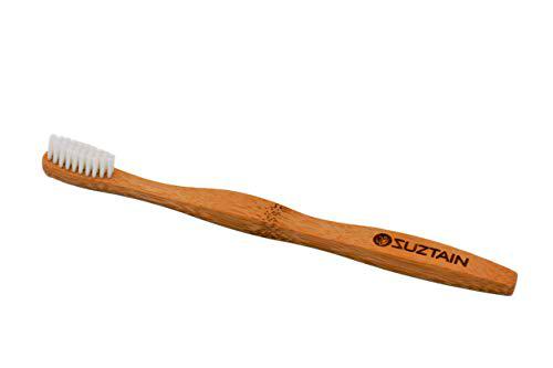 Suztain - Cepillo de dientes de bambú (20 ml), color blanco