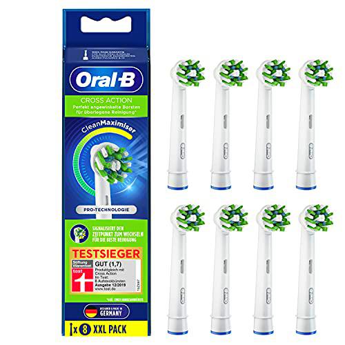 Oral-B CrossAction - Juego de 8 cabezales de cepillo de dientes para limpieza superior