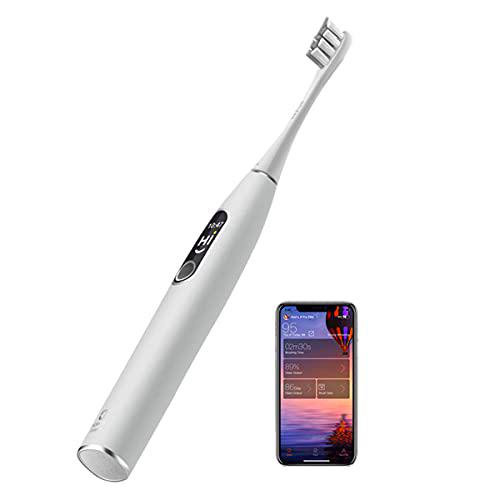 Oclean X Pro Elite Cepillo de dientes eléctrico Sonic Mute 42,000 RPM 4 modos de cepillo 32 niveles de intensidad 35 días de duración de la batería IPX7 Impermeable 45db Bajo nivel de ruido Gris